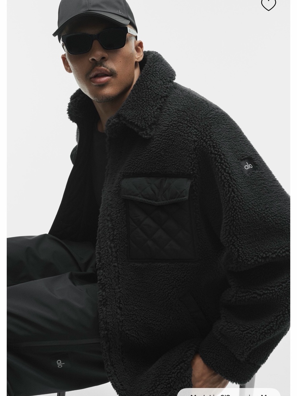 ALO Yoga Men’s Black Sherpa Edge Shacket